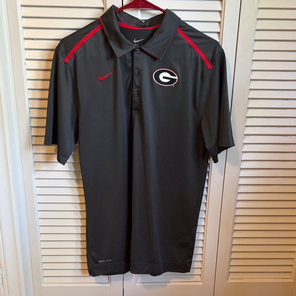 University Of Georgia Nike Dark Gray And Red Men's Polo Shirt